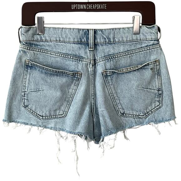 Pilcro Anthropologie Devon Denim Shorts 25 Button Fly Distressed Light Wash - Picture 3 of 12